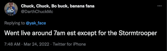 Darth Chuck Tweet