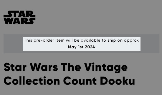 Dooku ship date